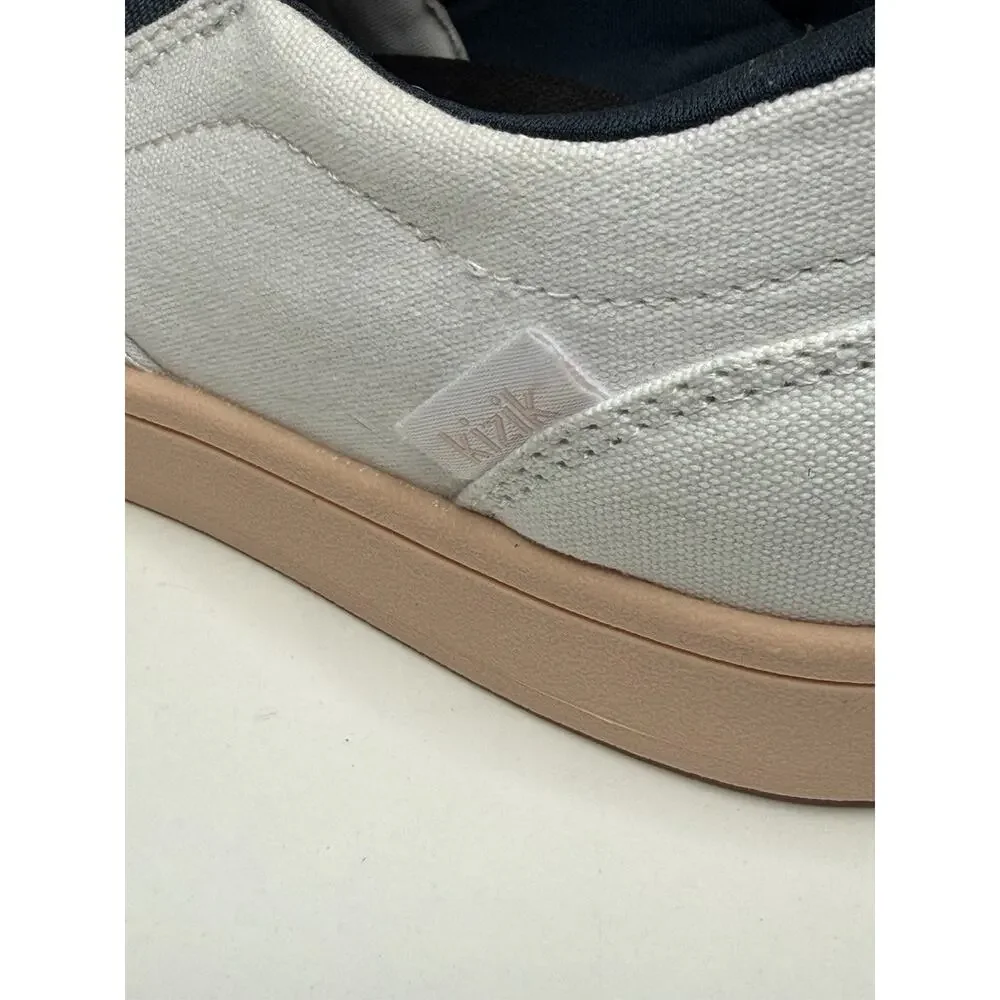 Kizik Venice Sneaker Unisex Womens 8.5 Mens 7 White Canvas Slip On Casual Loafer